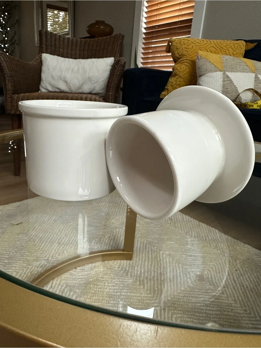 White ceramic Butter Crock